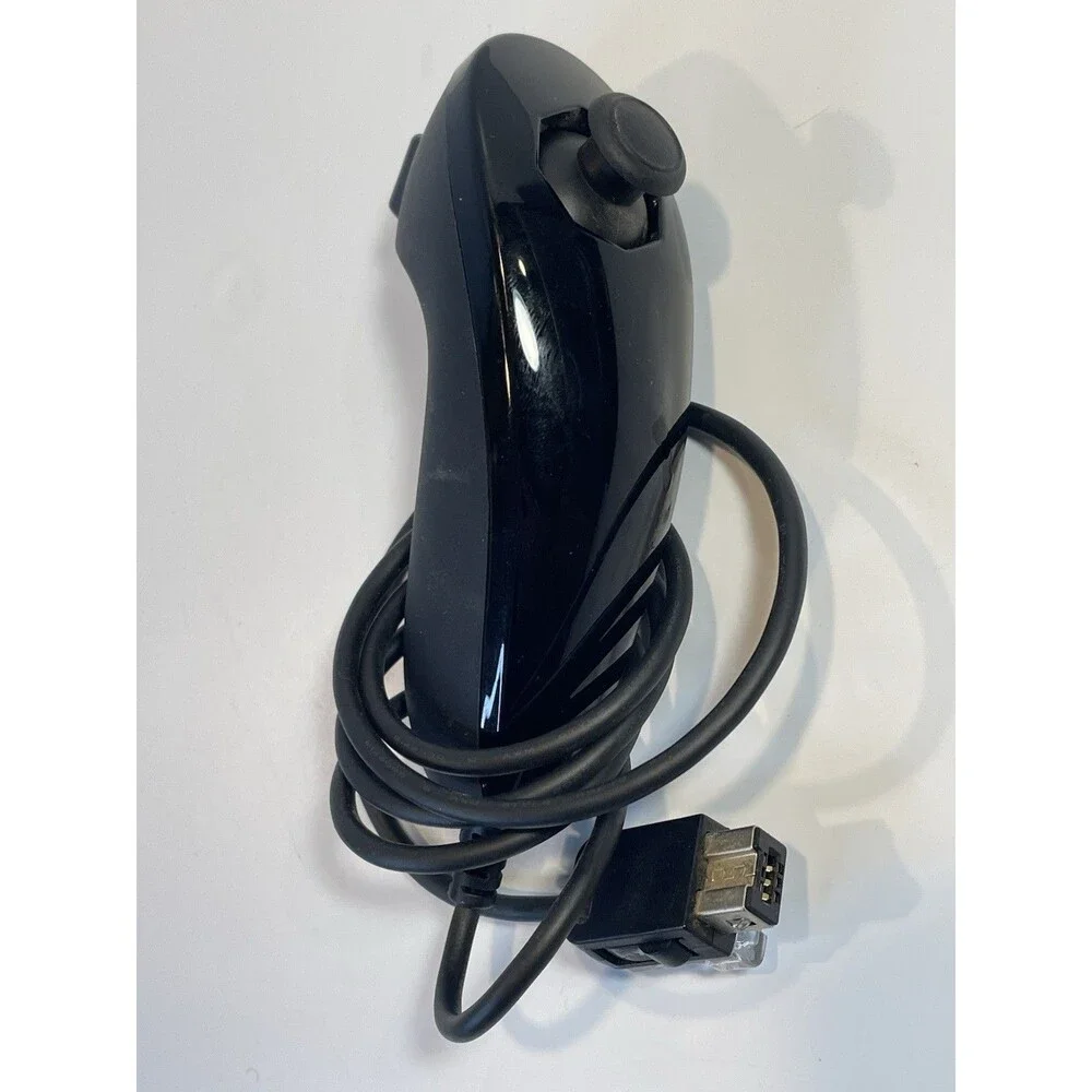 OEM Nintendo Wii RVL-026 Black Motion Plus Adapter w/ Rubber Sleeve & Nunchuck